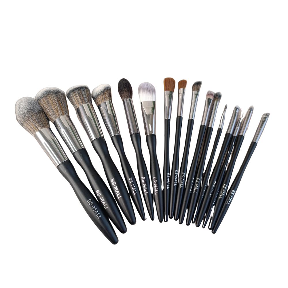 Brochas - Negras con plateado - nudemakeupgt