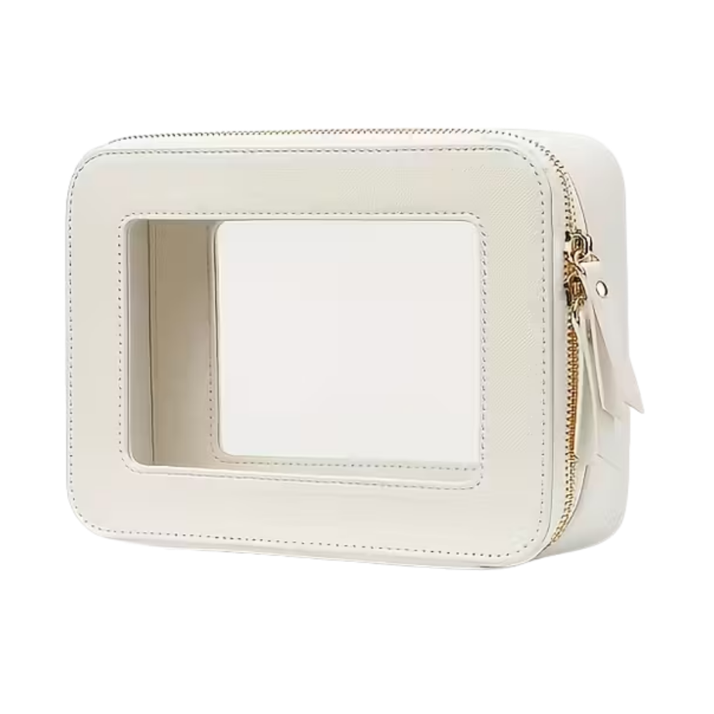 Cosmetiquera cuadrada blanca  grande - nudemakeupgt