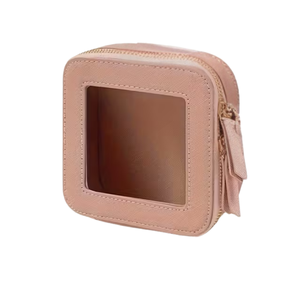 Cosmetiquera cuadrada rosa - nudemakeupgt